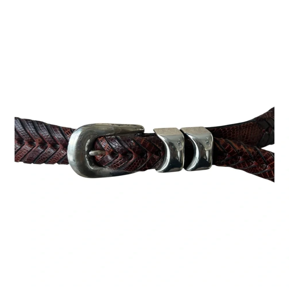 Mezlan Womens Dark Brown Braided Leather Belt